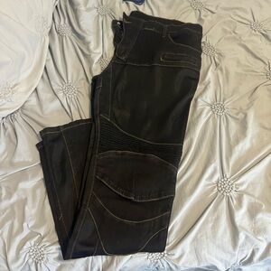Black Biker Style Pants